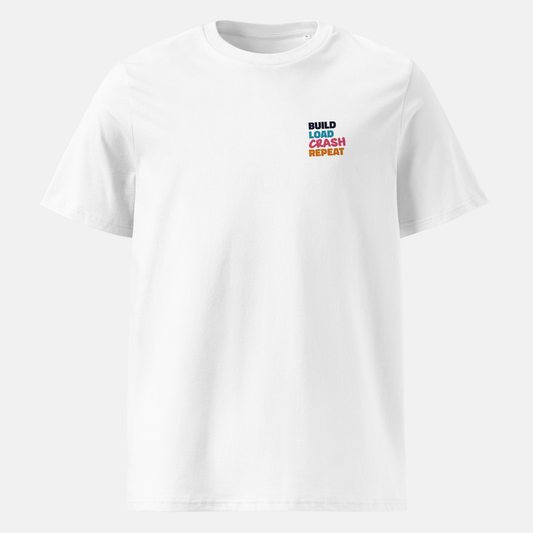 BUILD LOAD CRASH REPEAT SHIRT | WHITE