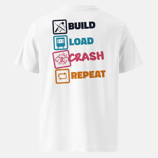 BUILD LOAD CRASH REPEAT SHIRT | WHITE
