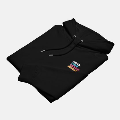 BUILD. LOAD. CRASH. REPEAT. HOODIE | BLACK